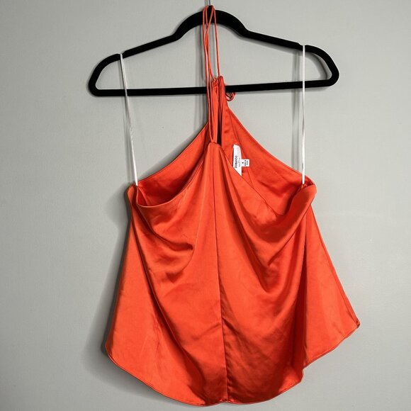 Obando Orange Skinny Strap Satin Tank Top Women's Size 4 - Picture 1 of 8